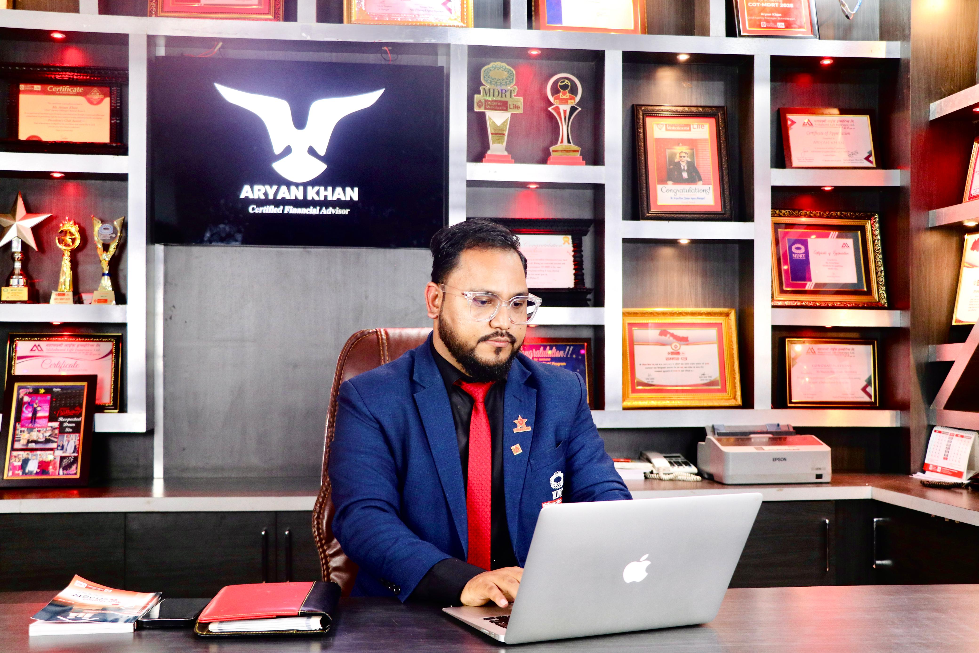 प्रभु महालक्ष्मी लाइफ इन्स्योरेन्सका आर्यन खान एमडिआरटी २०२६ का लागि छनोट